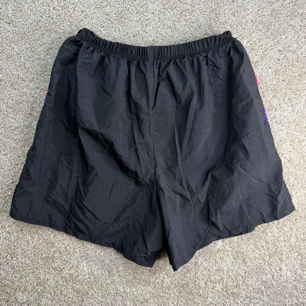 Vintage Sunbird Swim Shorts Mens Large Black Pink Colorblock Nylon Trunks Beach